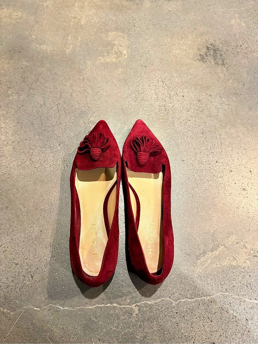 M.Gemi Pointed-Toe Flats in Red EU 38.5